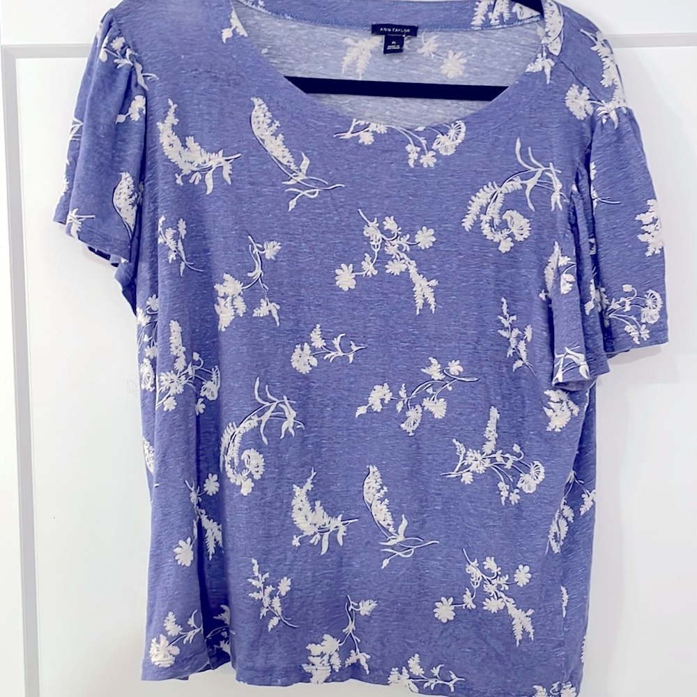 LINEN Ann Taylor linen tee XL